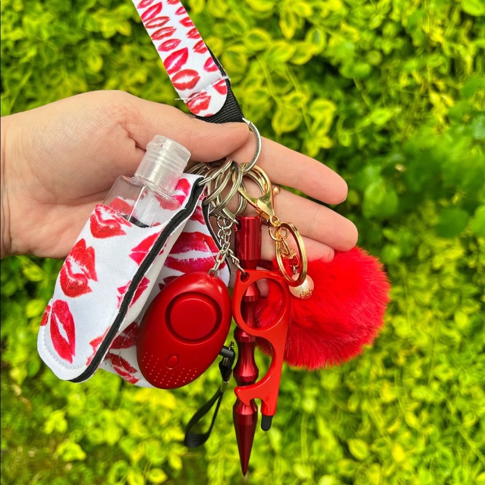 Red Lips Safety Keychain